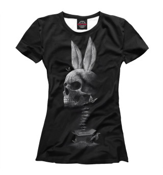 Женская футболка Череп-заяц