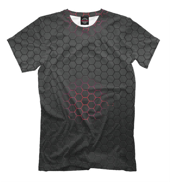 Мужская футболка с изображением Red Honeycomb цвета Молочно-белый