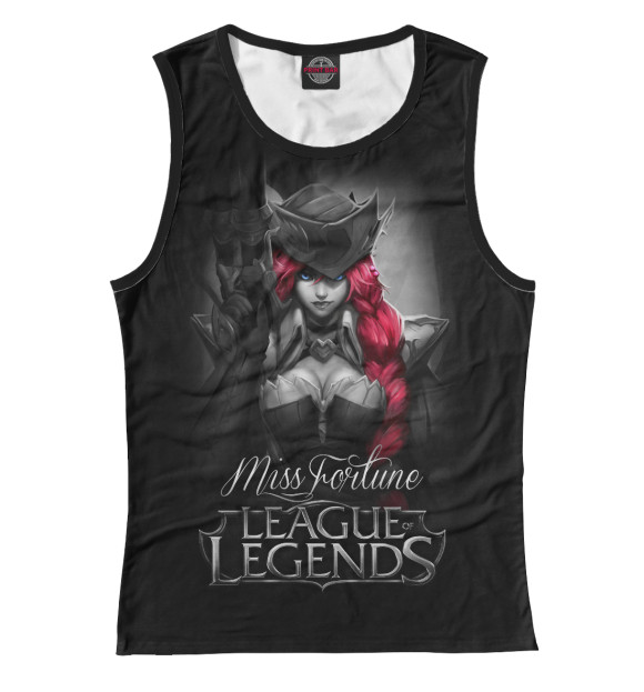 Майка для девочки с изображением League of Legends. Мисс Фортуна цвета Белый