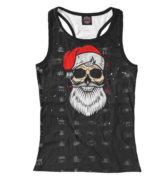 Женская майка-борцовка с изображением Dead Santa цвета Белый