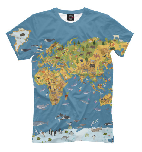 Футболки Print Bar Карта мира футболки print bar залив петра великого карта