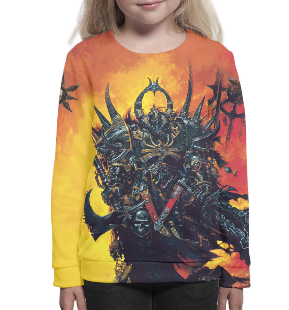 Свитшот для девочек с изображением Warhammer цвета Белый