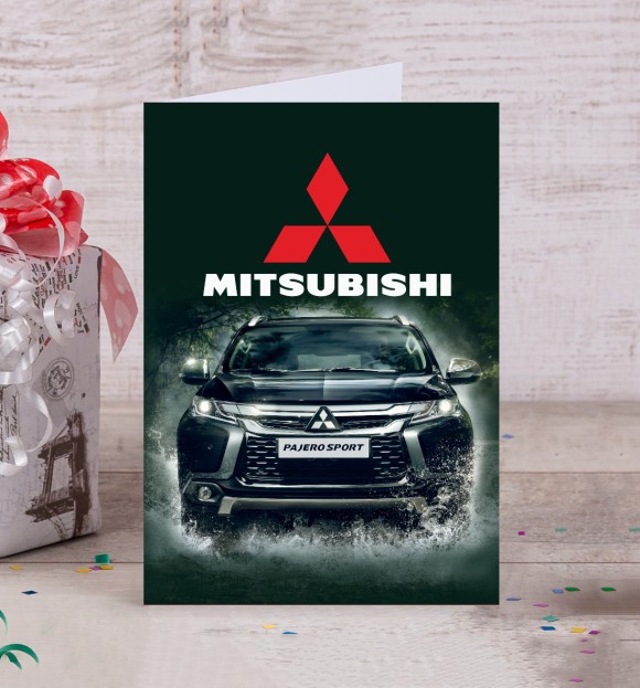 Открытка с изображением Mitsubishi цвета Белый