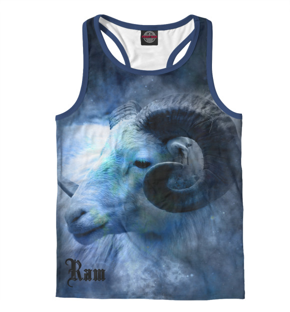 Мужская майка-борцовка с изображением ОВЕН цвета Белый