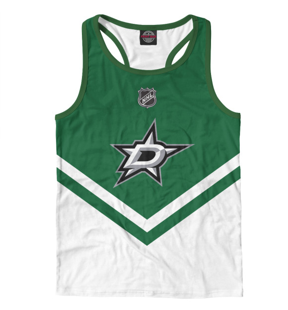 Мужская майка-борцовка с изображением Dallas Stars цвета Белый