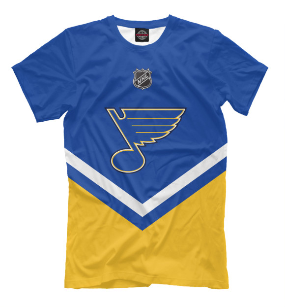 Мужская футболка с изображением St. Louis Blues цвета Грязно-голубой