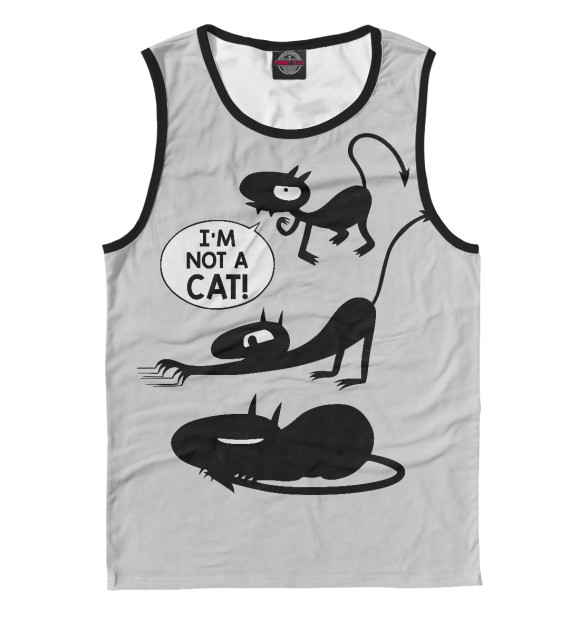 Майка для мальчика с изображением I'm not a Cat цвета Белый