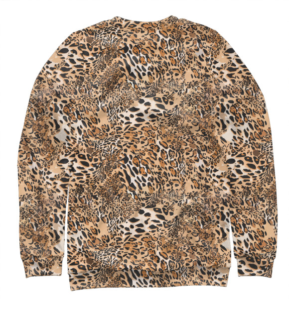 Мужской свитшот с изображением Леопард цвета Белый