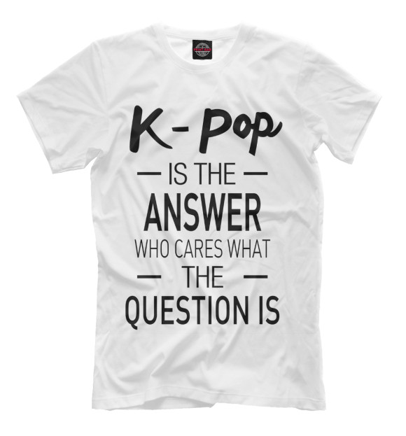 Мужская футболка с изображением K-pop цвета Молочно-белый