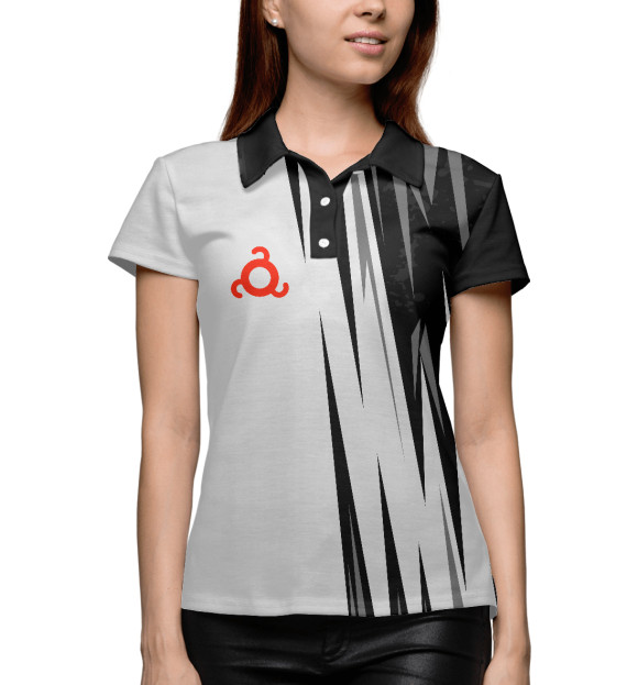 Женское поло с изображением Ингушетия цвета Белый