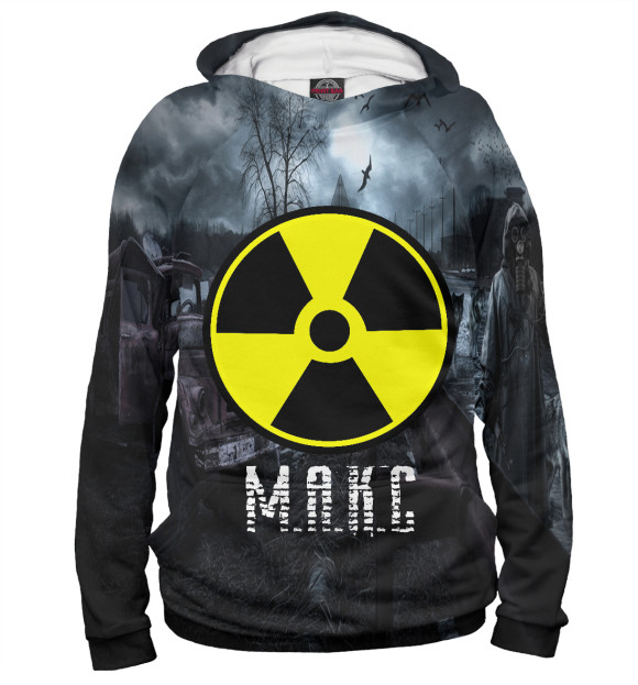 Женское худи с изображением S.T.A.L.K.E.R-МАКС цвета Белый