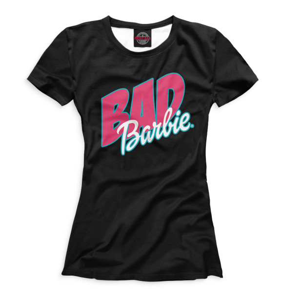 Женская футболка с изображением Bad Barbie цвета Белый