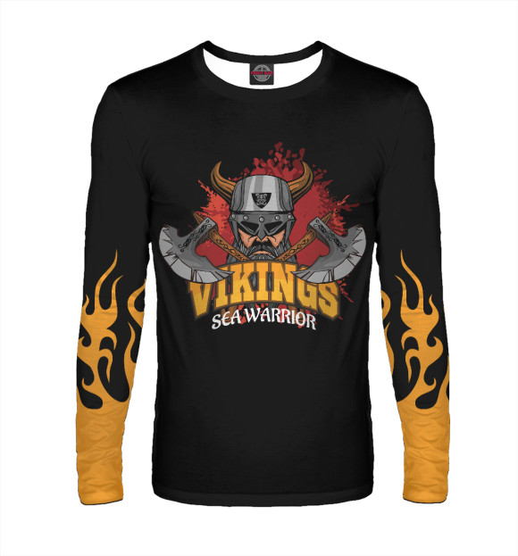 Мужской лонгслив с изображением Викинг цвета Белый