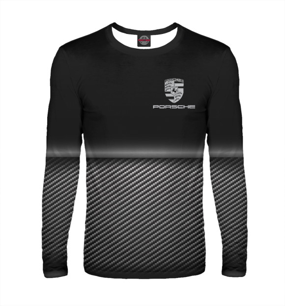 Мужской лонгслив с изображением PORSCHE цвета Белый