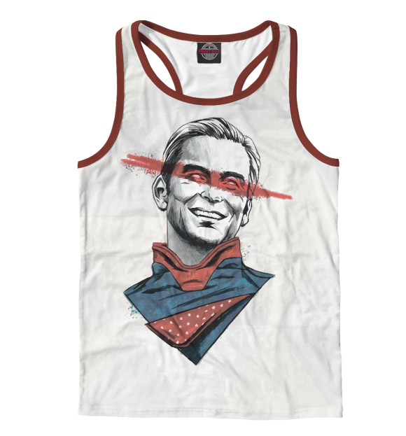 Мужская майка-борцовка с притом The Boys - Homelander цвета Белый Мужская майка-борцовка с изображением The Boys - Homelander цвета Белый