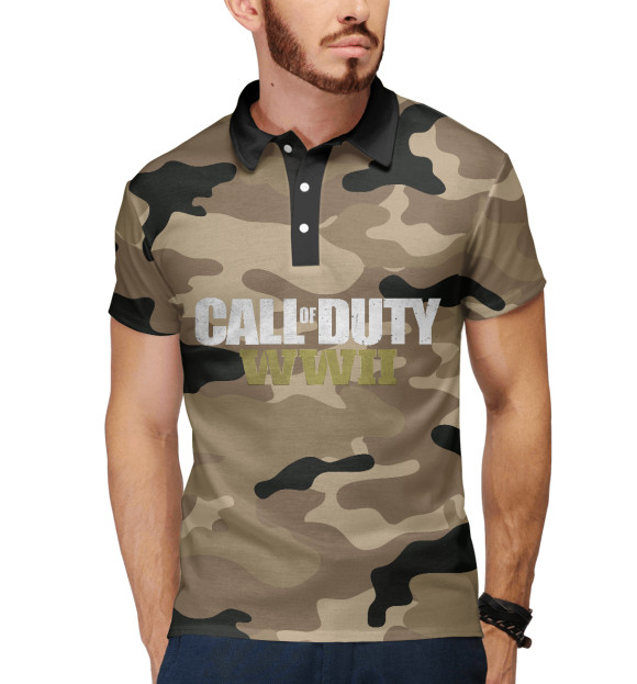 Мужское поло с изображением Call of Duty цвета Белый