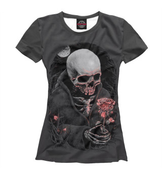 Женская футболка Смерть и роза
