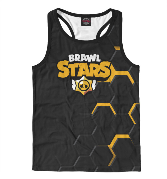 Мужская майка-борцовка с изображением Brawl Stars цвета Белый