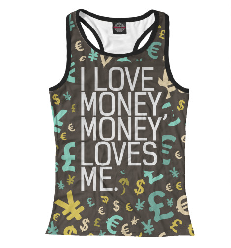 

Майки борцовки Print Bar, Белый, I love money