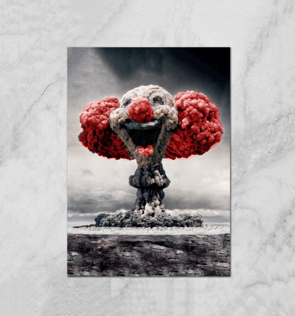 Плакат с изображением Big Clown Bang цвета Белый