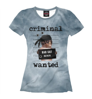 Женская футболка Criminal cat