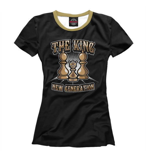 Женская футболка с изображением The King цвета Белый