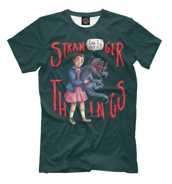 Футболка для мальчиков с изображением Stranger Things цвета Темно-зеленый