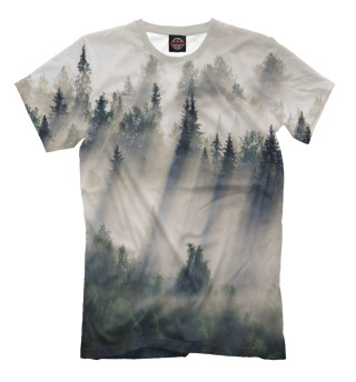 Мужская футболка Ельник в тумане