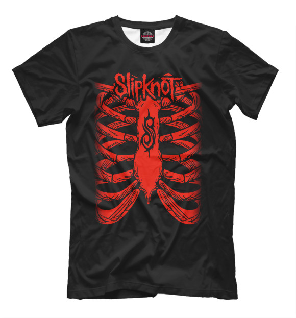 Мужская футболка с притом Slipknot цвета Черный Мужская футболка с изображением Slipknot цвета Черный