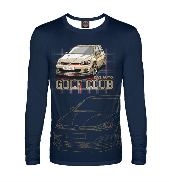 Мужской лонгслив с изображением Golf mk7 цвета Белый
