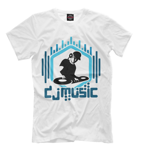 Мужская футболка с изображением DJ music цвета Белый