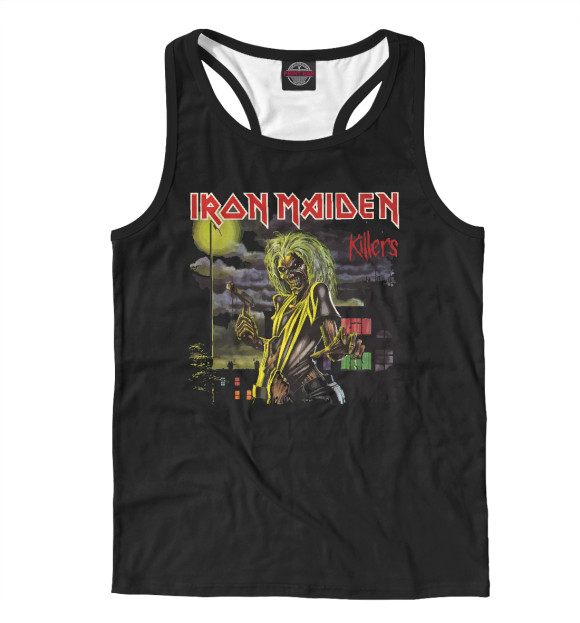 Мужская майка-борцовка с изображением Iron Maiden цвета Белый