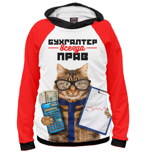 

Худи Print Bar, Белый, Бухгалтер всегда прав