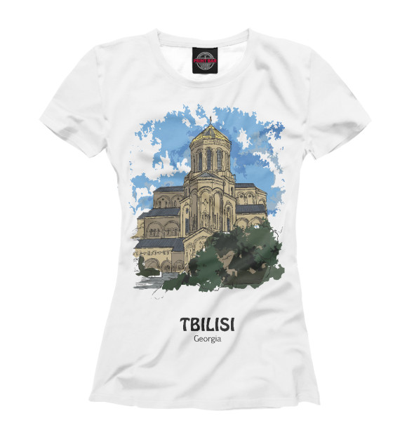 Футболка для девочек с изображением Тбилиси цвета Белый