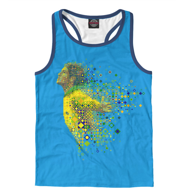 Мужская майка-борцовка с изображением футбол цвета Белый