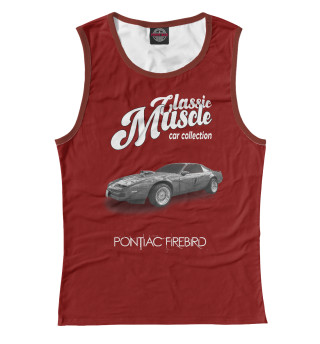 Маслкар Pontiac Firebird на красном фоне