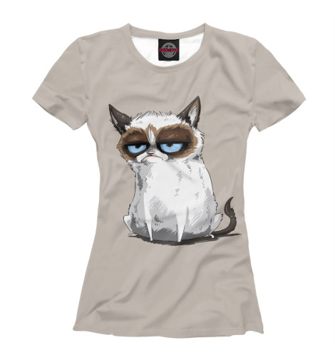 

Футболки Print Bar, Белый, Сердитый Котик