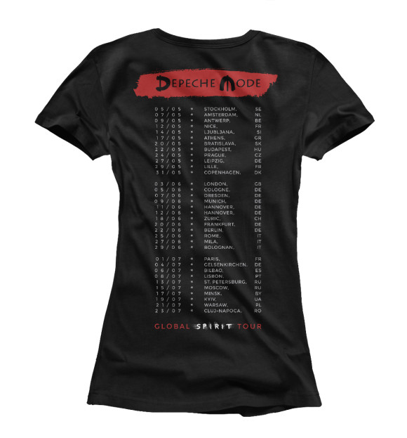 Футболка для девочек с изображением Global Spirit Tour 2017 цвета Белый