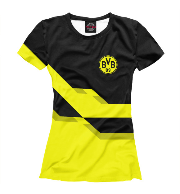 Женская футболка с изображением Borussia Dortmund цвета Белый