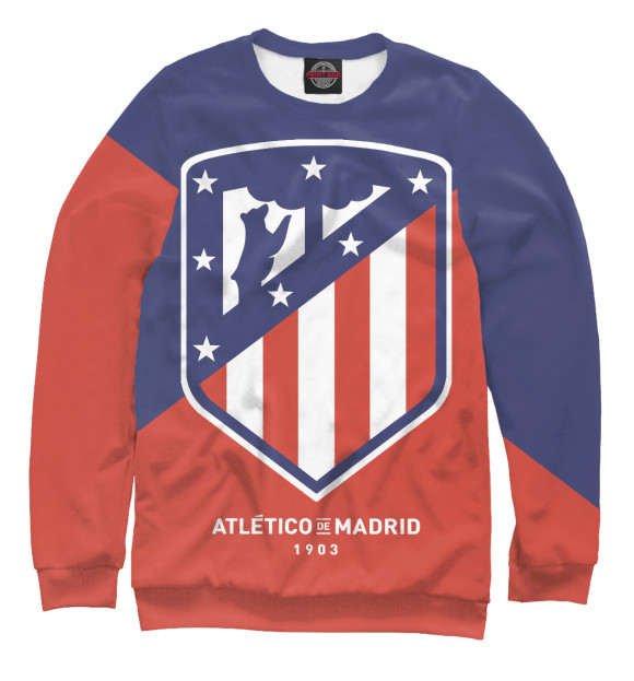 Женский свитшот с изображением Atletico Madrid New Emblem цвета Белый