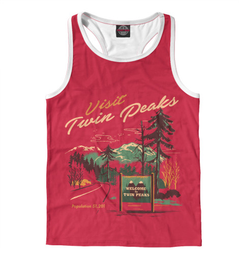 

Майки борцовки Print Bar, Белый, Visit Twin Peaks