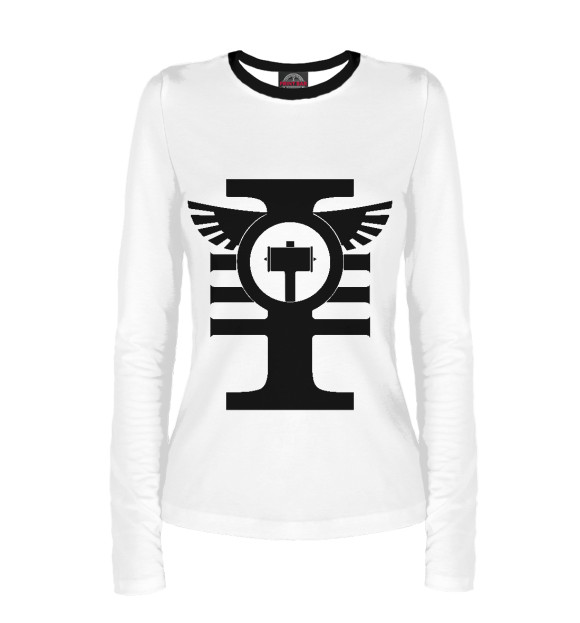 Женский лонгслив с изображением Ордо маллеус цвета Белый