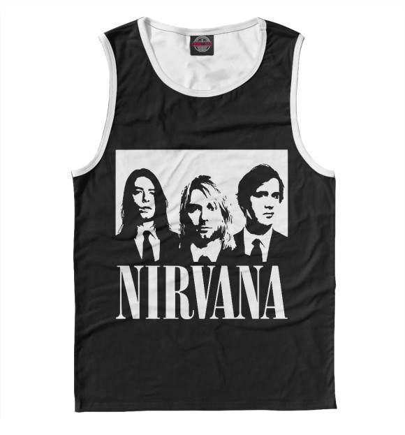 Мужская майка с притом Nirvana цвета Белый Мужская майка с изображением Nirvana цвета Белый
