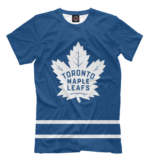 Мужская футболка с изображением Торонто Мейпл Лифс цвета Грязно-голубой