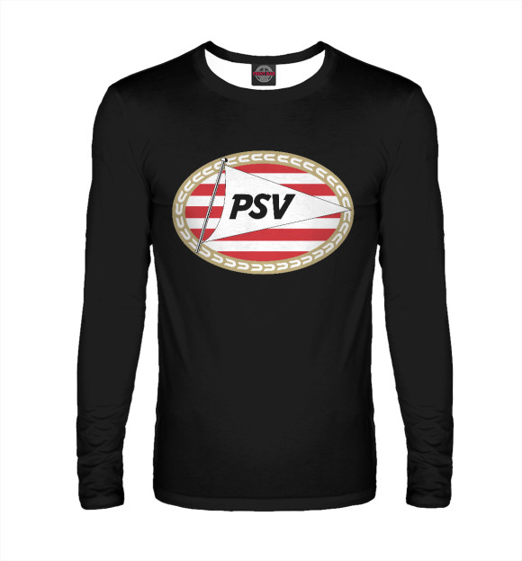 Мужской лонгслив с изображением PSV цвета Белый