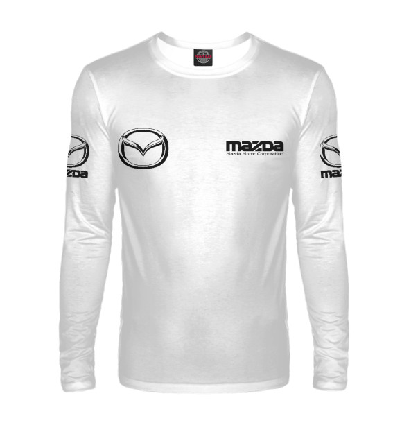 Мужской лонгслив с изображением Mazda цвета Белый