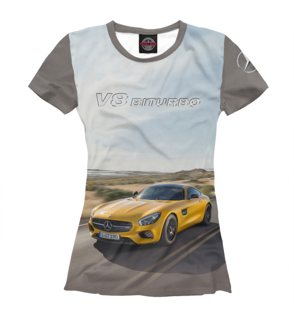 Женская футболка с изображением V8 Biturbo цвета Белый