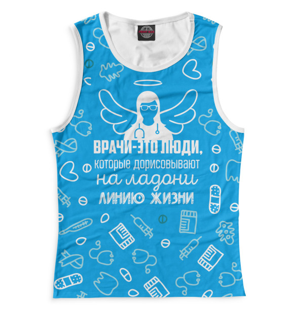 Женская майка с изображением Врачи цвета Белый
