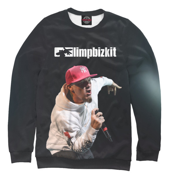 Мужской свитшот с изображением Limp Bizkit цвета Белый