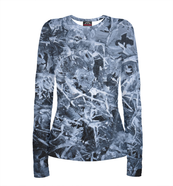 Женский лонгслив с изображением Изморозь цвета Белый